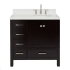 Ariel Cambridge 36" Free Standing Single Basin Vanity Set with Cabinet and Quartz Vanity Top Espresso
