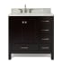 Ariel Cambridge 36" Free Standing Single Basin Vanity Set with Cabinet, Marble Vanity Top, and Oval Bathroom Sink Espresso