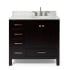 Ariel Cambridge 37" Free Standing Single Basin Vanity Set with Cabinet and Marble Vanity Top Espresso