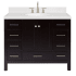 Ariel Cambridge 42" Free Standing Single Basin Vanity Set with Cabinet, Quartz Vanity Top, and Oval Bathroom Sink Espresso