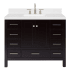 Ariel Cambridge 42" Free Standing Single Basin Vanity Set with Cabinet, Quartz Vanity Top, and Rectangular Bathroom Sink Espresso