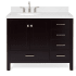 Ariel Cambridge 42" Free Standing Single Basin Vanity Set with Cabinet, Quartz Vanity Top, and Left Offset Oval Bathroom Sink Espresso