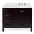 Ariel Cambridge 43" Free Standing Single Basin Vanity Set with Cabinet and Quartz Vanity Top Espresso