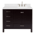Ariel Cambridge 42" Free Standing Single Basin Vanity Set with Cabinet, Quartz Vanity Top, and Right Offset Rectangular Bathroom Sink Espresso