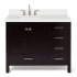 Ariel Cambridge 42" Free Standing Single Basin Vanity Set with Cabinet, Quartz Vanity Top, and Left Offset Rectangular Sink Espresso