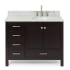 Ariel Cambridge 43" Free Standing Single Basin Vanity Set with Cabinet, Marble Vanity Top, and Right Offset Oval Bathroom Sink Espresso