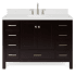 Ariel Cambridge 48" Free Standing Single Basin Vanity Set with Cabinet, Quartz Vanity Top, and Oval Bathroom Sink Espresso