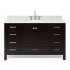 Ariel Cambridge 55" Free Standing Single Basin Vanity Set with Cabinet, Marble Vanity Top, and Rectangular Bathroom Sink Espresso