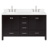Ariel Cambridge 60" Free Standing Double Basin Vanity Set with Cabinet, Quartz Vanity Top, and Oval Bathroom Sink Espresso