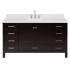 Ariel Cambridge 60" Free Standing Single Basin Vanity Set with Cabinet, Quartz Vanity Top, and Rectangular Bathroom Sink Espresso