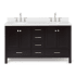 Ariel Cambridge 61" Free Standing Double Basin Vanity Set with Cabinet and Quartz Vanity Top Espresso