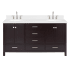 Ariel Cambridge 67" Free Standing Double Basin Vanity Set with Cabinet and Quartz Vanity Top Espresso