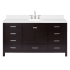 Ariel Cambridge 67" Free Standing Single Basin Vanity Set with Cabinet and Quartz Vanity Top Espresso
