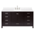 Ariel Cambridge 66" Free Standing Single Basin Vanity Set with Cabinet, Quartz Vanity Top, and Rectangular Bathroom Sink Espresso