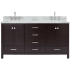 Ariel Cambridge 66" Thick Carrara Marble Vanity Top Espresso