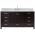 Ariel Cambridge 66" Thick Carrara Marble Vanity Top Espresso