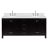 Ariel Cambridge 72" Free Standing Double Basin Vanity Set with Cabinet, Quartz Vanity Top, and Oval Bathroom Sink Espresso