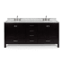 Ariel Cambridge 72" Free Standing Double Basin Vanity Set with Cabinet, Marble Vanity Top, and Oval Bathroom Sink Espresso