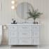 Ariel Monroe 49" Free Standing Single Basin Vanity Set with Cabinet and Quartz Vanity Top Grey