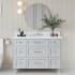 Ariel Monroe 48" Free Standing Single Basin Vanity Set with Cabinet and Quartz Vanity Top Grey