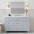 Ariel Monroe 54-1/4" Free Standing Single Basin Vanity Set with Cabinet and Quartz Vanity Top Grey