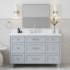 Ariel Monroe 54" Free Standing Single Basin Vanity Set with Cabinet and Quartz Vanity Top Grey