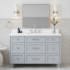 Ariel Monroe 54" Free Standing Single Basin Vanity Set with Cabinet and Quartz Vanity Top Grey