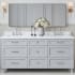 Ariel Monroe 72" Free Standing Double Basin Vanity Set with Cabinet and Quartz Vanity Top Grey