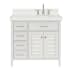 Ariel Kensington 36" Free Standing Single Basin Vanity Set with Cabinet and Quartz Vanity Top White / Carrara White