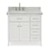 Ariel Kensington 36" Free Standing Single Basin Vanity Set with Wood Cabinet and Marble Vanity Top White