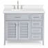 Ariel Kensington 42" Thick White Quartz Vanity Top Grey
