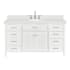 Ariel Kensington 60" Free Standing Single Basin Vanity Set with Cabinet and Quartz Vanity Top White / Carrara White