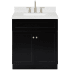 Ariel Hamlet 30" Free Standing Single Basin Vanity Set with Cabinet, Quartz Vanity Top, and Rectangular Bathroom Sink Black