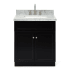 Ariel Hamlet 31" Free Standing Single Basin Vanity Set with Cabinet and Marble Vanity Top Black / Carrara White Top