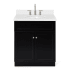 Ariel Hamlet 31" Free Standing Single Basin Vanity Set with Cabinet and Quartz Vanity Top Black / Pure White Top