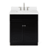 Ariel Hamlet 30" Free Standing Single Basin Vanity Set with Cabinet and Quartz Vanity Top Black / Pure White Top