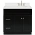 Ariel Hamlet 36" Free Standing Single Basin Vanity Set with Cabinet, Quartz Vanity Top, and Right Offset Oval Bathroom Sink Black