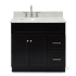 Ariel Hamlet 36" Free Standing Single Basin Vanity Set with Cabinet and Marble Vanity Top Black / Carrara White Top