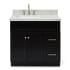 Ariel Hamlet 36" Free Standing Single Basin Vanity Set with Cabinet and Marble Vanity Top Black / Carrara White Top
