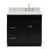 Ariel Hamlet 36" Free Standing Single Basin Vanity Set with Cabinet and Marble Vanity Top Black / Carrara White Top