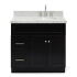 Ariel Hamlet 36" Free Standing Single Basin Vanity Set with Cabinet and Marble Vanity Top Black / Carrara White Top