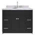 Ariel Hamlet 43" Free Standing Single Basin Vanity Set with Cabinet and Marble Vanity Top Black