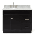 Ariel Hamlet 42" Free Standing Single Basin Vanity Set with Cabinet and Marble Vanity Top Black / Carrara White Top