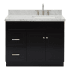 Ariel Hamlet 42" Free Standing Single Basin Vanity Set with Cabinet and Marble Vanity Top Black / Carrara White Top
