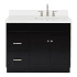 Ariel Hamlet 43" Free Standing Single Basin Vanity Set with Cabinet and Quartz Vanity Top Black / Pure White Top