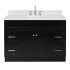 Ariel Hamlet 48" Free Standing Single Basin Vanity Set with Cabinet, Quartz Vanity Top, and Oval Bathroom Sink Black