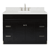 Ariel Hamlet 48" Free Standing Single Basin Vanity Set with Cabinet, Quartz Vanity Top, and Rectangular Bathroom Sink Black