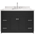 Ariel Hamlet 48" Free Standing Single Basin Vanity Set with Cabinet and Quartz Vanity Top Black