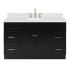 Ariel Hamlet 54" Free Standing Single Basin Vanity Set with Cabinet, Quartz Vanity Top, and Oval Bathroom Sink Black