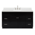 Ariel Hamlet 60" Free Standing Single Basin Vanity Set with Cabinet, Quartz Vanity Top, and Rectangular Bathroom Sink Black